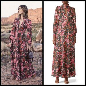💕FAME & PARTNERS💕 The Capulet Dress ~ Floral Print Maxi Dress Long Sleeve 8